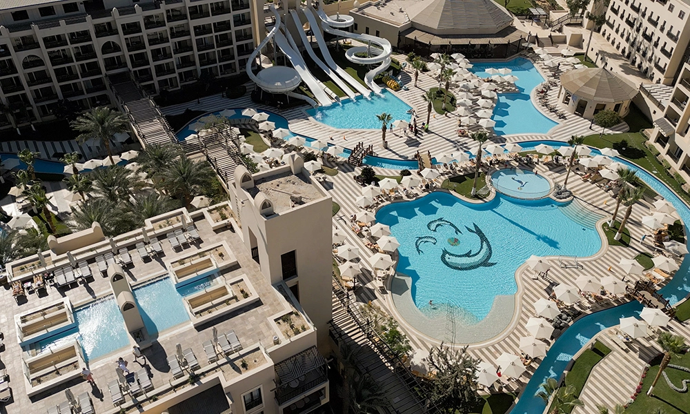 Steigenberger Aqua Magic: аквапарк и бассейны, вид сверху
