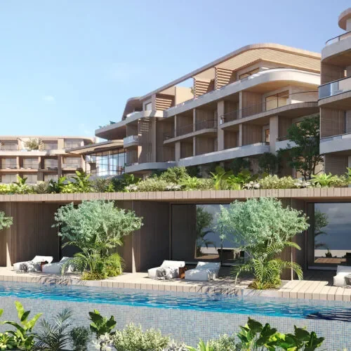 Визуализация корпуса и бассейна будущего Baron Cascades Sharm El Sheikh
